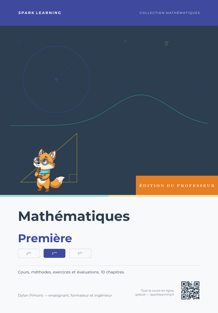 Couverture — Mathématiques Première, édition professeur