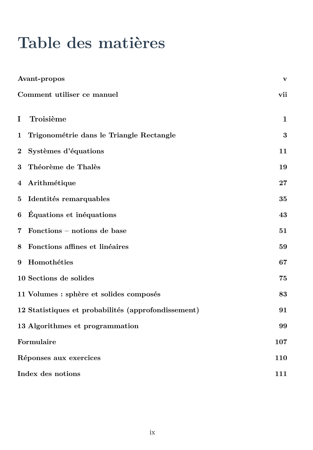 Mathématiques Troisième - Édition élève — page d’aperçu 1