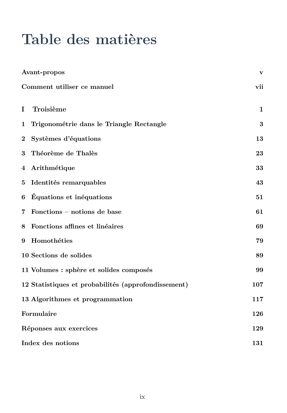 Mathématiques Troisième - Édition professeur — page d’aperçu 1