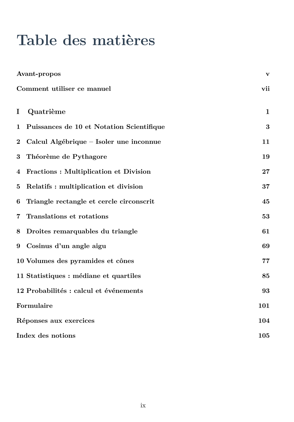 Mathématiques Quatrième - Édition élève — page d’aperçu 1