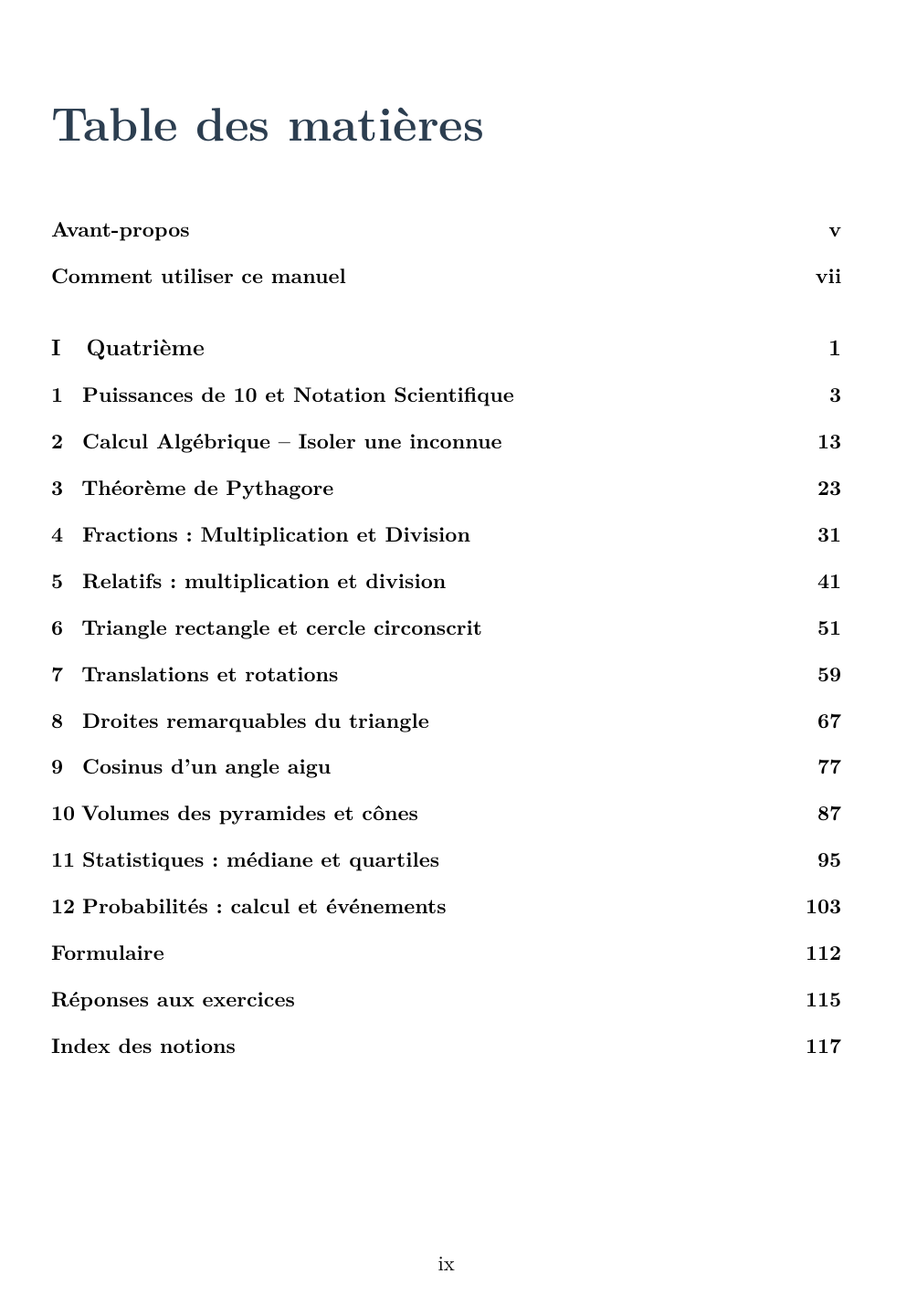 Mathématiques Quatrième - Édition professeur — page d’aperçu 1