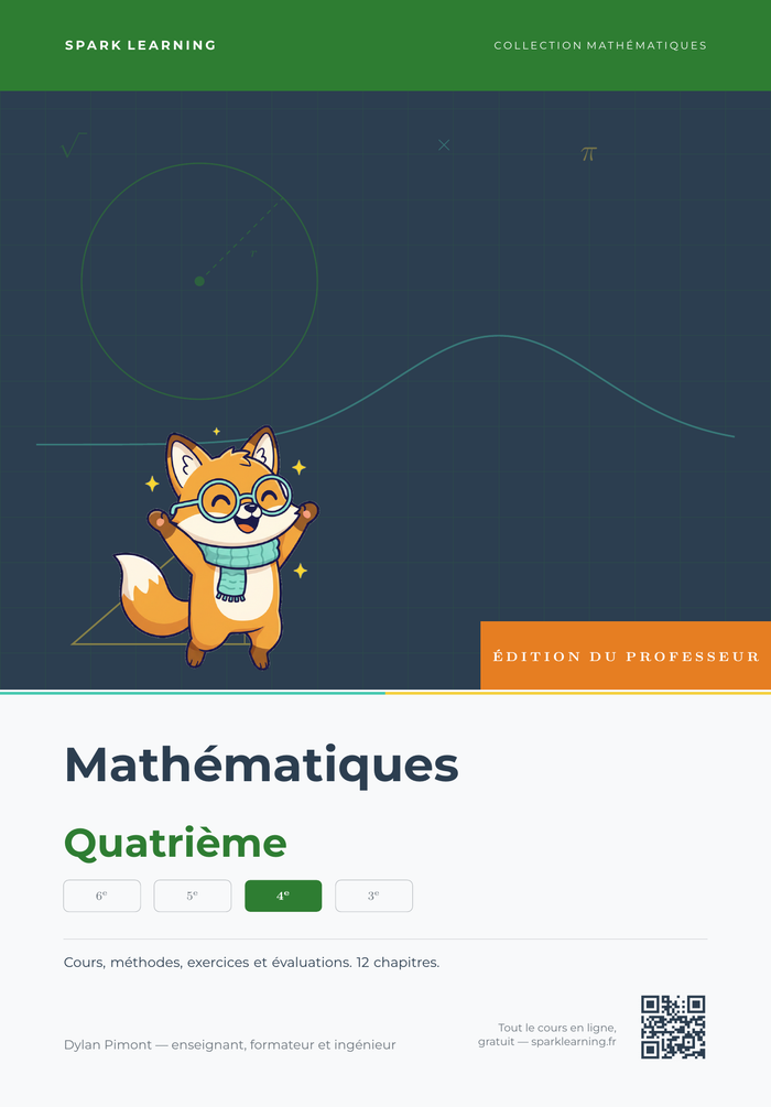 Couverture — Mathématiques Quatrième, édition professeur