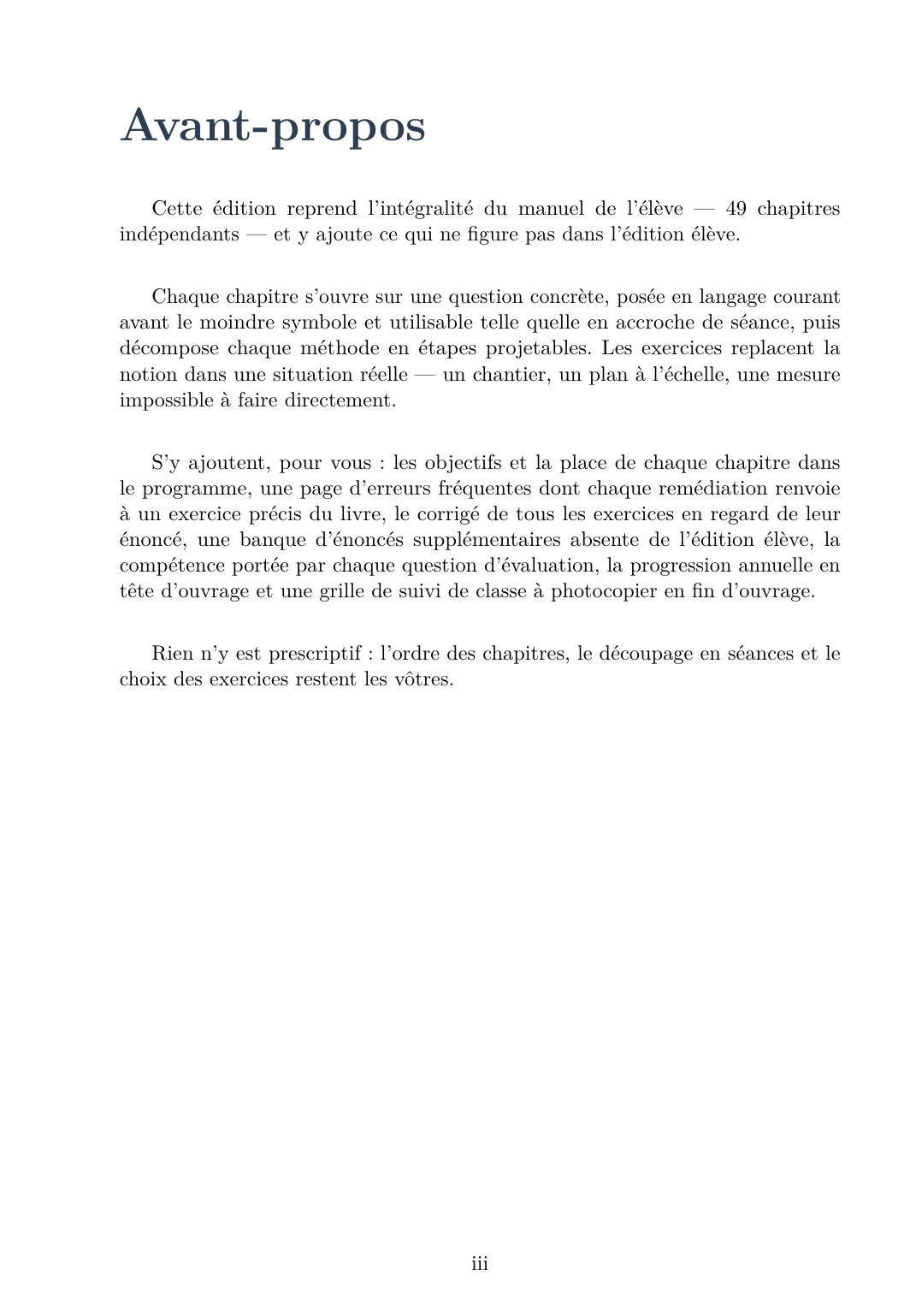 Mathématiques Collège (6e-3e) - Édition professeur — page d’aperçu 3