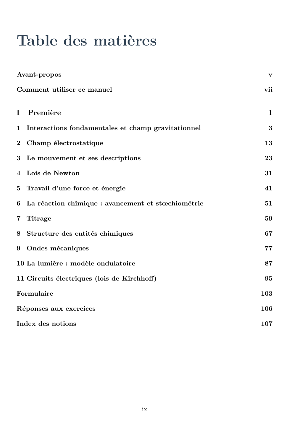 Physique-Chimie Première - Édition élève — page d’aperçu 1