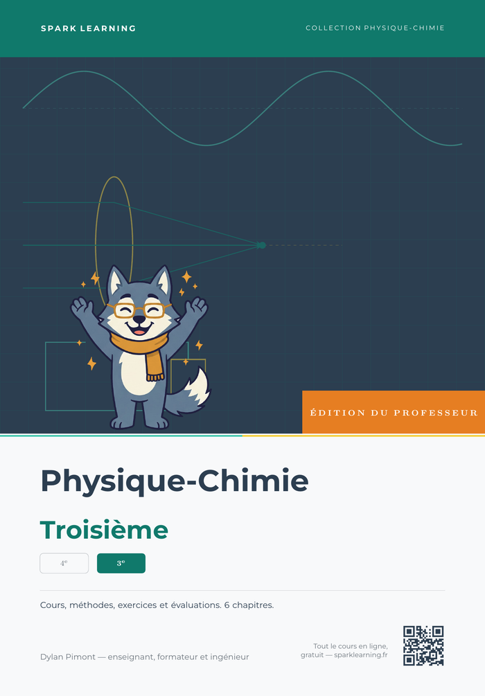 Couverture — Physique-Chimie Troisième, édition professeur