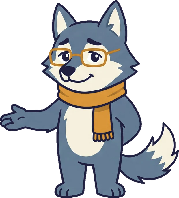 Lumen, le loup, mascotte des manuels de physique-chimie
