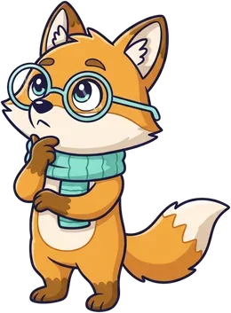 Sparky, le renard, mascotte des manuels de mathématiques