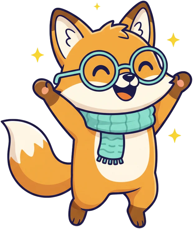 Sparky, le renard, mascotte des manuels de mathématiques